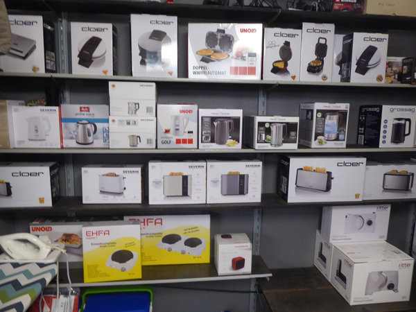 Wasserkocher, Waffeleisen, Eierkocher, Toaster, Raclettes, Kochplatten